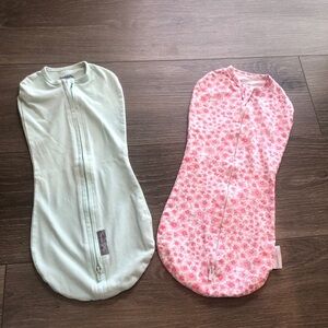 Swaddle Me Sleep Sack Summer Sweet N Wild Pod Blue Pink Floral Newborn Bundle